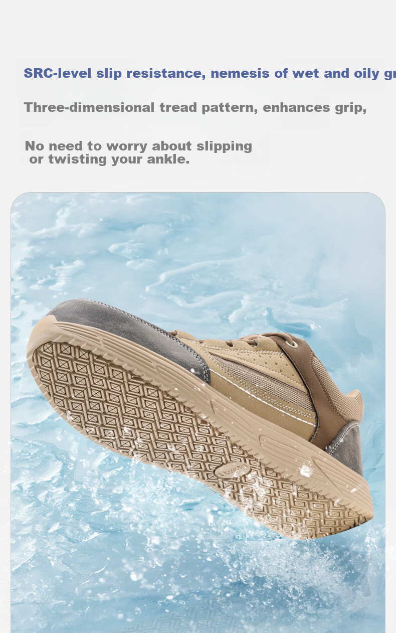 BlueOwl Shield Men's Summer Breathable Ultra-Light Anti-Slip Anti-Smash Steel Toe Anti-Puncture Safety Work Shoes D226-1 Size 41 8