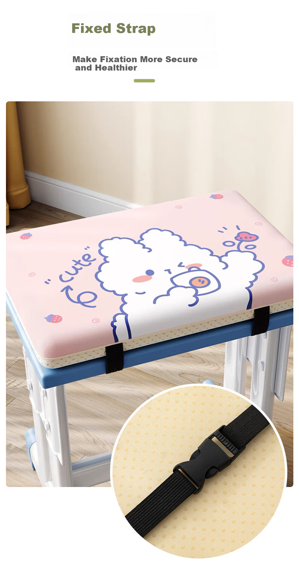 Memory Foam Student Seat Cushion for Children, Anti-Butt Pain, Slow Rebound Breathable Chair Pad by Fan Ye 7