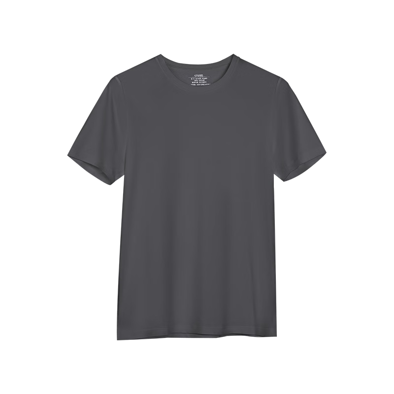 Hodohome Men's Soft Cotton Basic T-Shirt Crew Neck Short Sleeve White Solid Minimalist Fashion Dark Gray Size 185