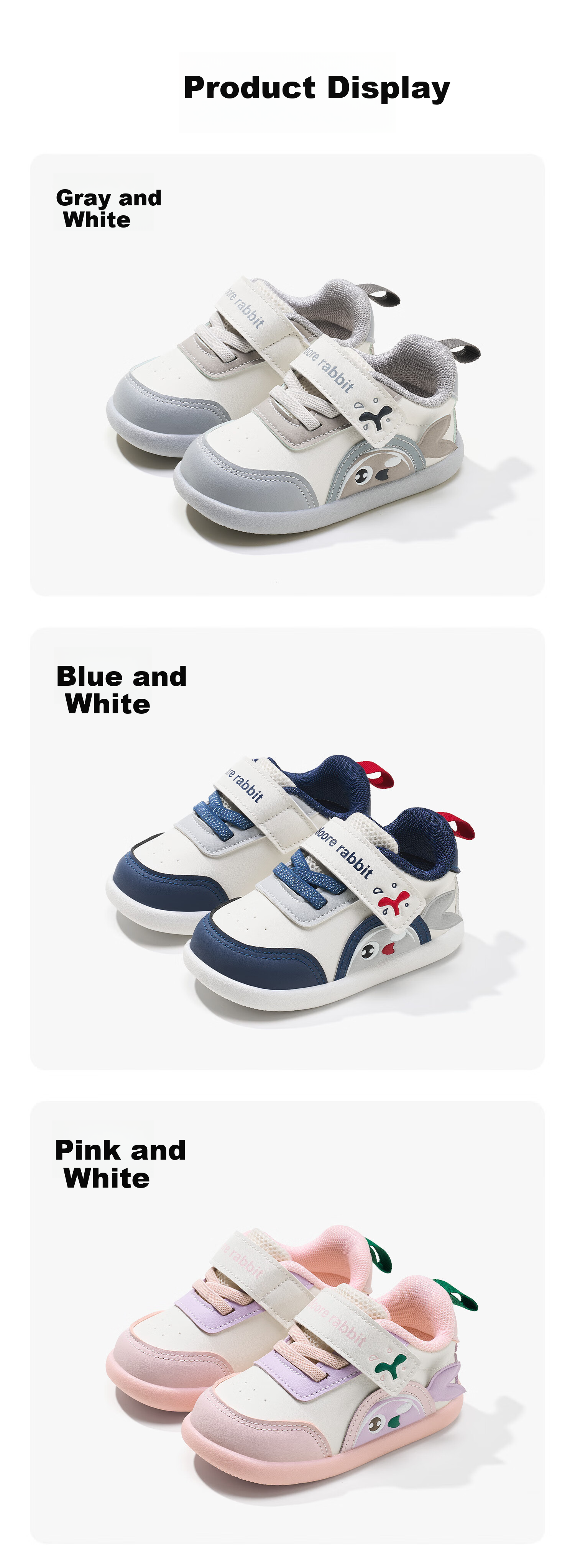 More Rabbit Baby Toddler Walking Shoes Boys 2025 Spring Autumn New Girls Soft Sole Waterproof Non-Slip Stable Shoes 7