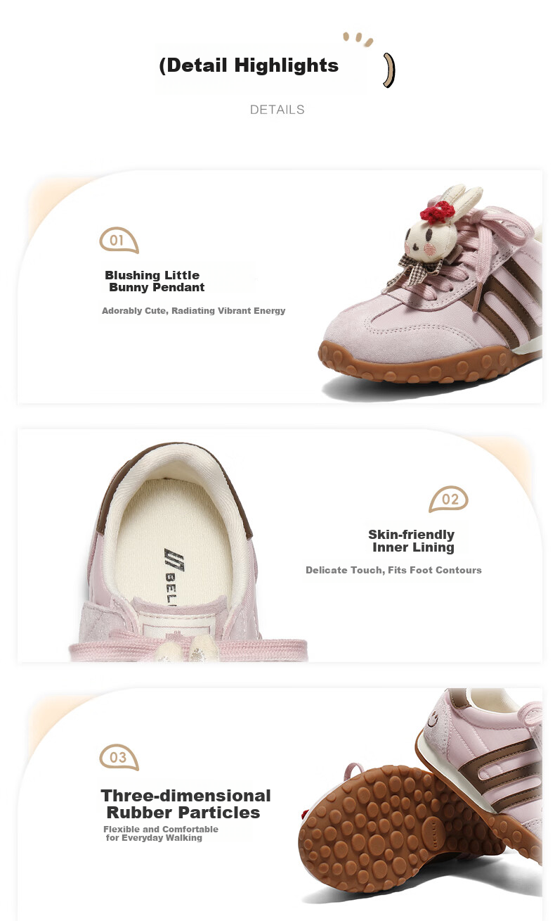 Belle Kids Rainbow Bean Training Shoes New Girls Pink Running Shoes 60720A86 Pink Size 35 5
