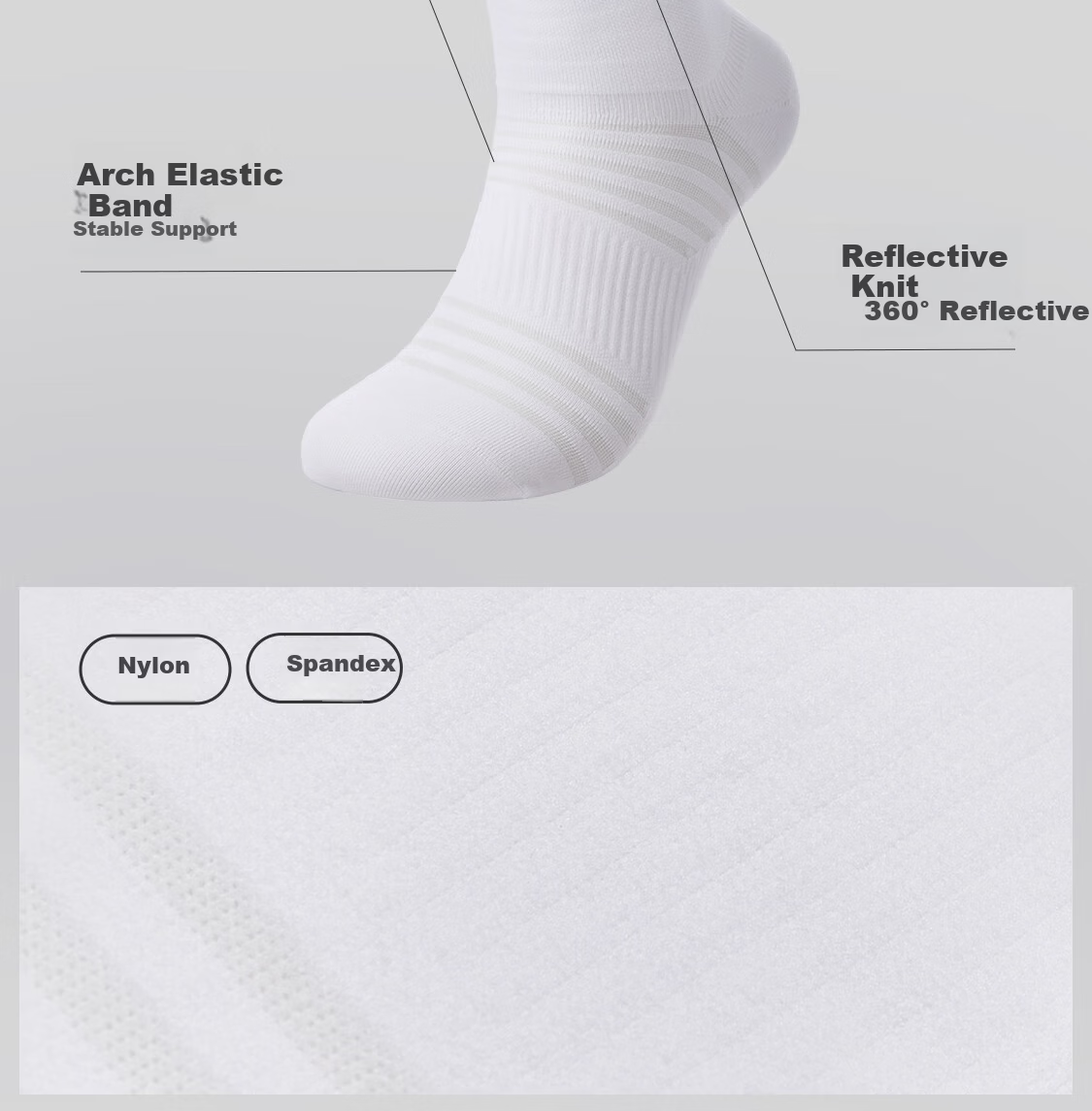 Keep Reflective Sports Socks Antibacterial Odor-Resistant Breathable Non-Slip Basketball Running Socks Unisex Badminton Green M 4