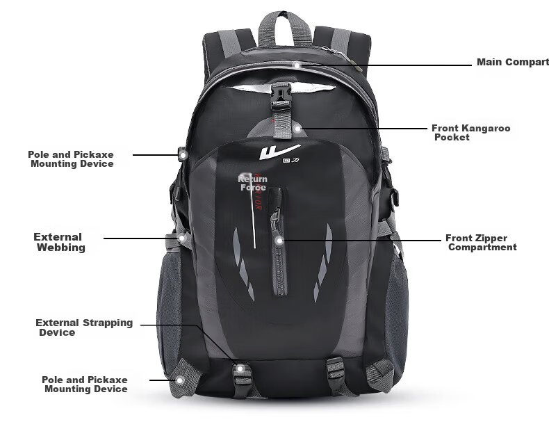 Warrior Outdoor Mountaineering Backpack Men Large Capacity Lightweight Travel Bag Water-Resistant Hiking Climbing Professional Multifunctional Sports Bag 13