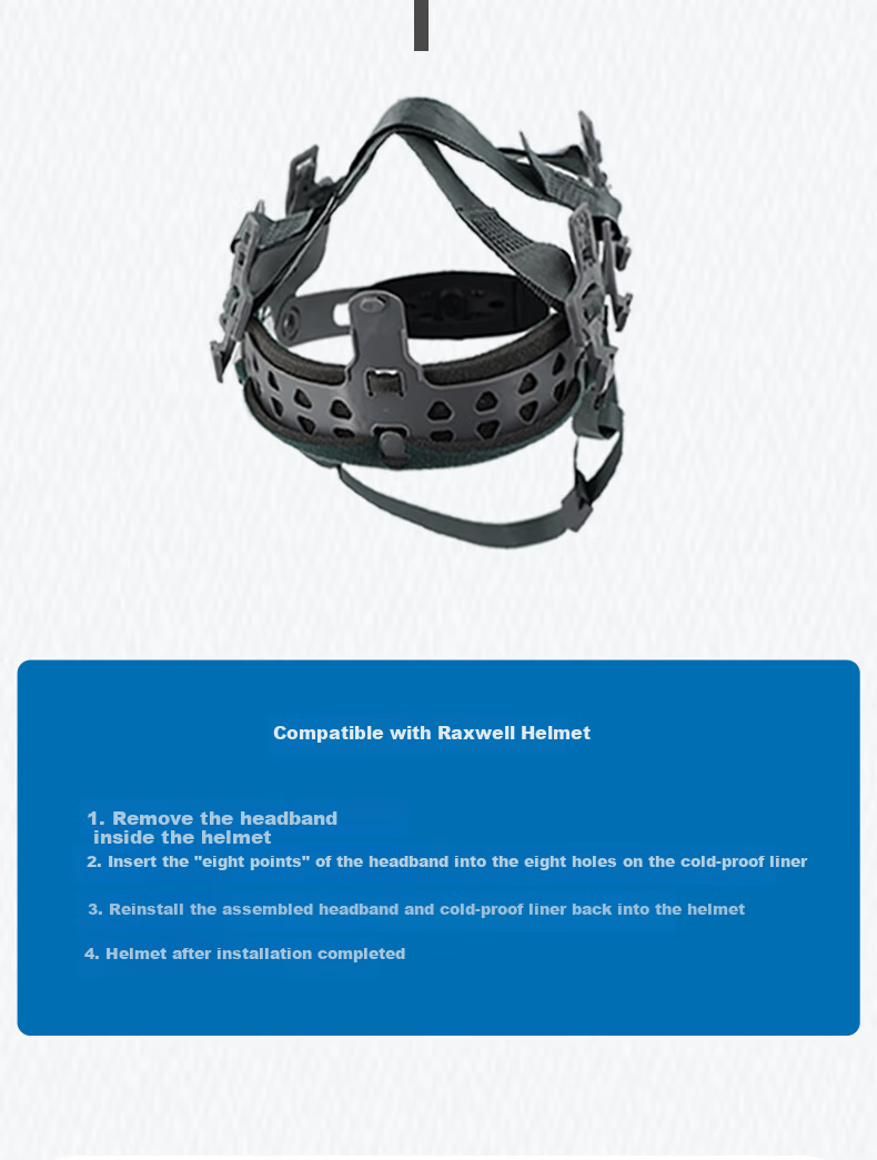 Raxwell Winter Safety Helmet with Removable Fleece Lined Thermal Cotton Padding, 8-Point Design, 1 Piece/Bag RW5140 5