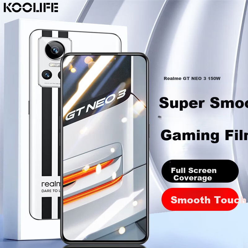 KOOLIFE Tempered Glass Screen Protector for realme GT Neo3 and GT2 Pro, Full Coverage Ultra-Thin HD Anti-Scratch Fingerprint Resistant Film