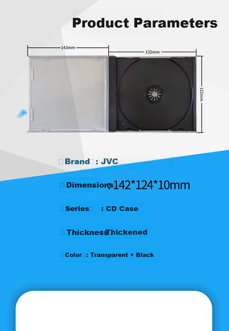 JVC CD/DVD Case Black Thickened 10.4mm Double-Sided Insert 10pcs/Box 2