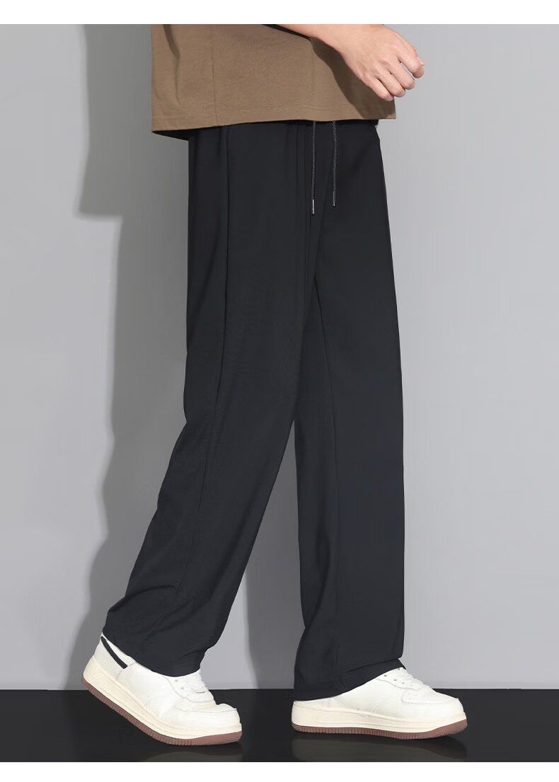 Huili Men's Pants, Summer Ice Silk Quick-Dry Casual Trousers, Running Sports Pants, Straight-Leg Long Pants, Men's Training Pants 12
