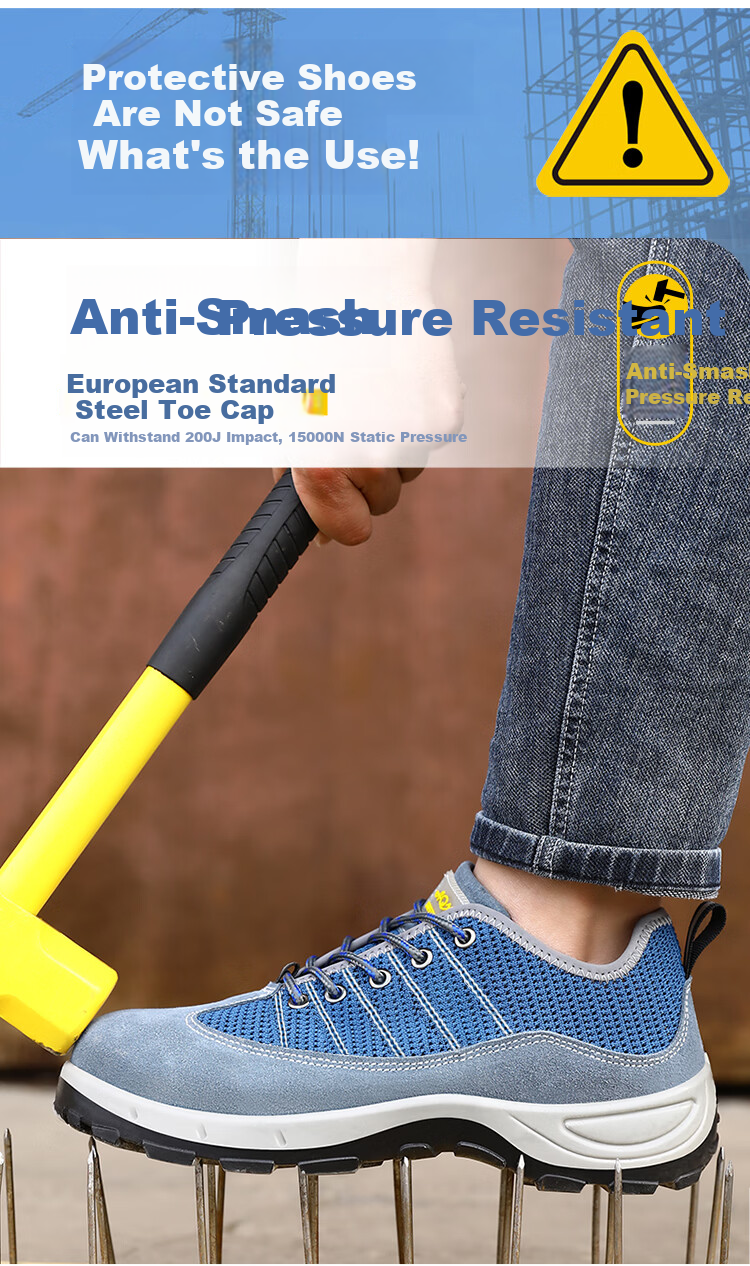 JUNBU Safety Shoes for Men, Breathable, Electrician Insulated, Anti-Smashing, Puncture-Resistant, Lightweight, Wear-Resistant, Construction Site Work Shoes 2156KV Size 43 5