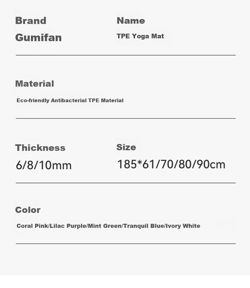 Gumifan Yoga Mat Thickened Women's Fitness Mat Home Odorless Non-Slip Shockproof Silent Thickened Exercise Mat 185*80cm 18