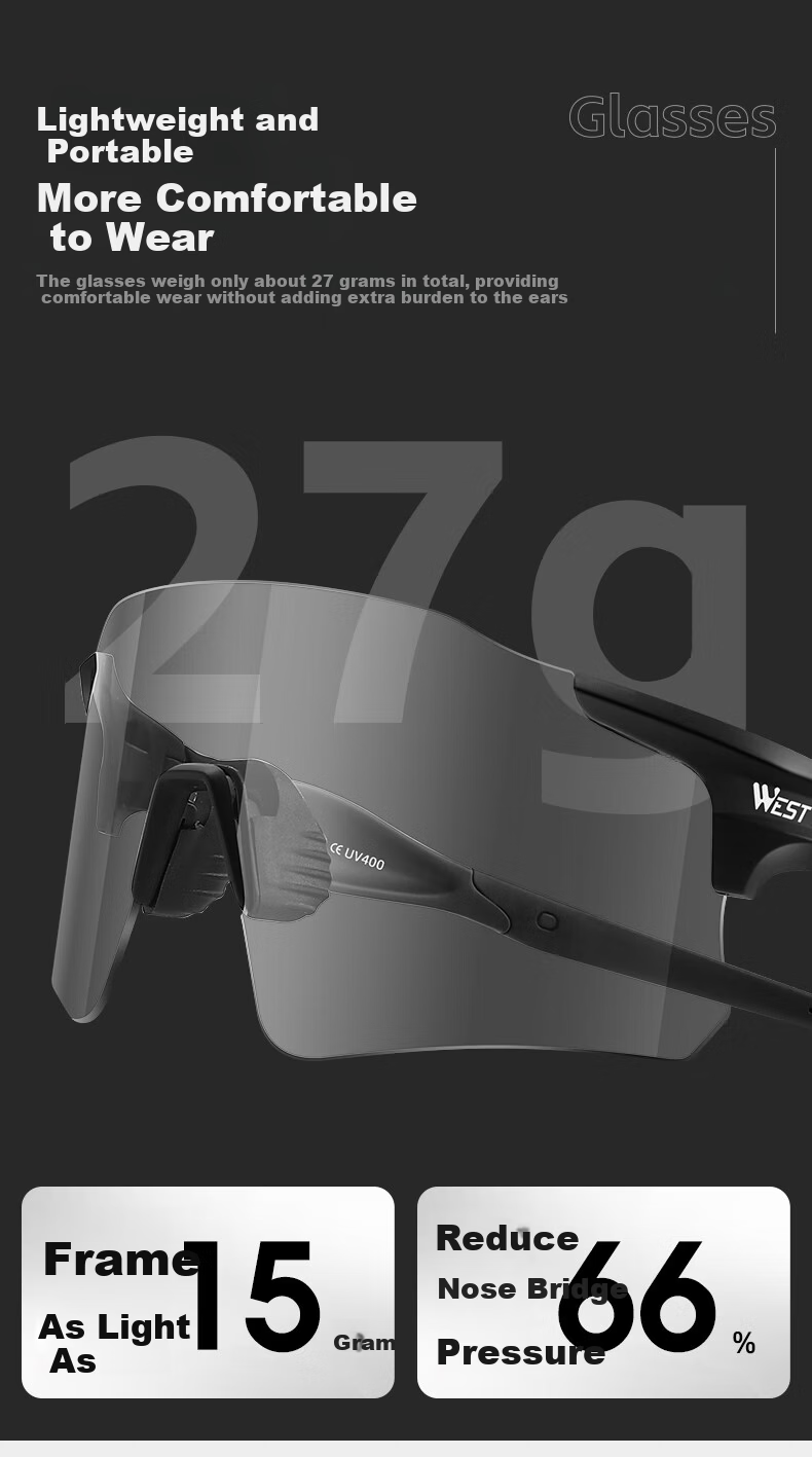XQZ Cyclist Windproof Anti-Fog Photochromic Riding Glasses for Men and Women Outdoor Cycling Gear 10