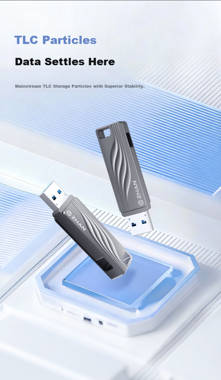 HP 512GB USB 3.2 Single-Head Rotating Flash Drive 150MB/s High-Speed Rotating USB Drive Business Office Study Computer Large Capacity Multi-System Compatible Gray 7