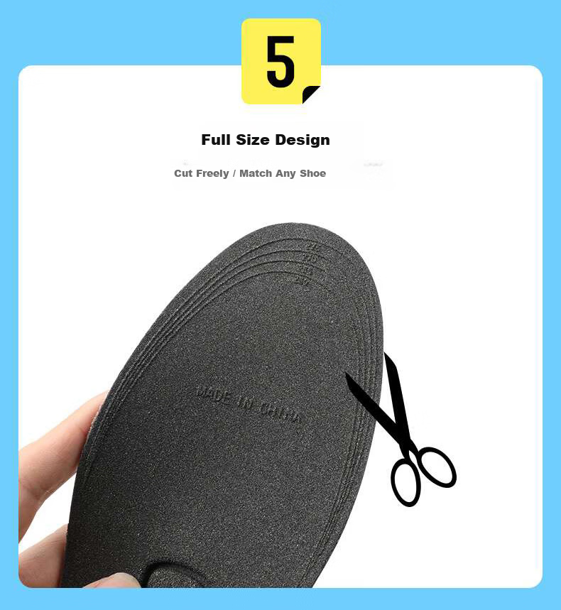 Eleft Ultra-Thin Odor-Resistant Breathable Insoles for Sneakers, Sweat-Absorbing Shock-Absorbing, Men's Size 39-44, Single Pair 7