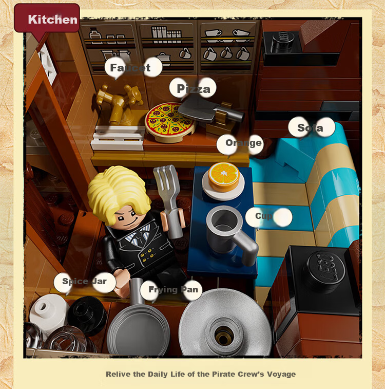 LEGO Pirate Ship 75639 One Piece Adventure Melon Luffy Ship Toy for Boys And Girls Children's Day Gift Decoratio 7