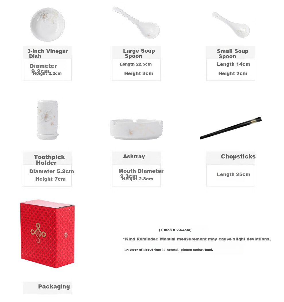 JDZ Ceramic Tableware Set Luxury High-End Bowls and Plates Full Set Home Housewarming New Year Gift for Leaders Qingxiang Heyun 3