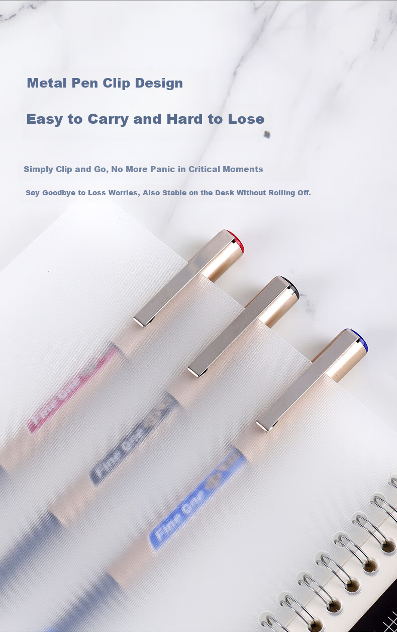 BAOKE BK126 0.5mm Liquid Ink Rollerball Pen Student Exam Writing Office Signature Gel Pen Black 12pcs/Box 5