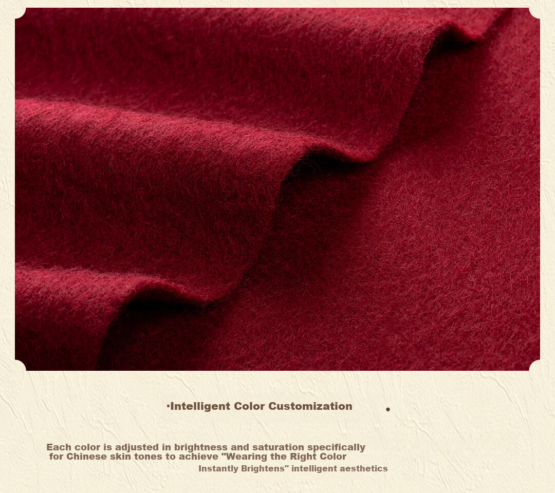 Shanghai Story 100% Wool Scarf Cherry Blossom Embroidery Women's Red Scarf Gift Box for Elders Mom Birthday Mother's Day Gift 24