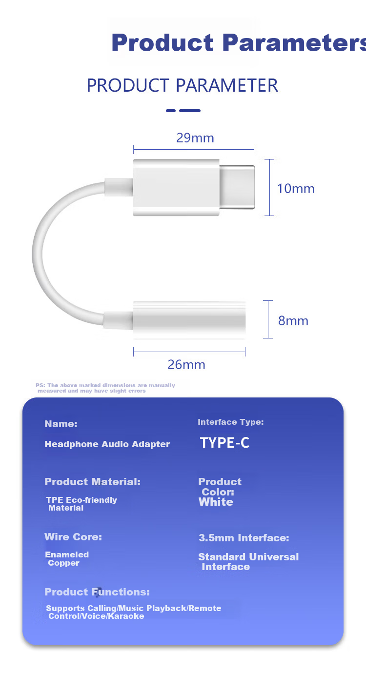 KOVOL Type-C to 3.5mm Headphone Adapter USB-C Audio Converter with DAC Chip Compatible with Apple iPhone 17/16, Huawei, Honor, Xiaomi Smartphones 5