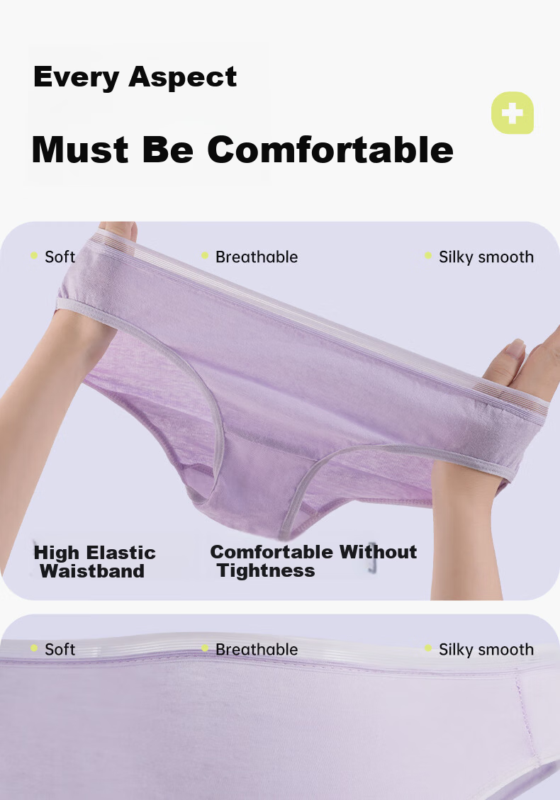 ASSHION Disposable Cotton Women's Underwear Daily Sterilized Postpartum Menstrual Travel Individually Packaged Wash-Free Underwear 15