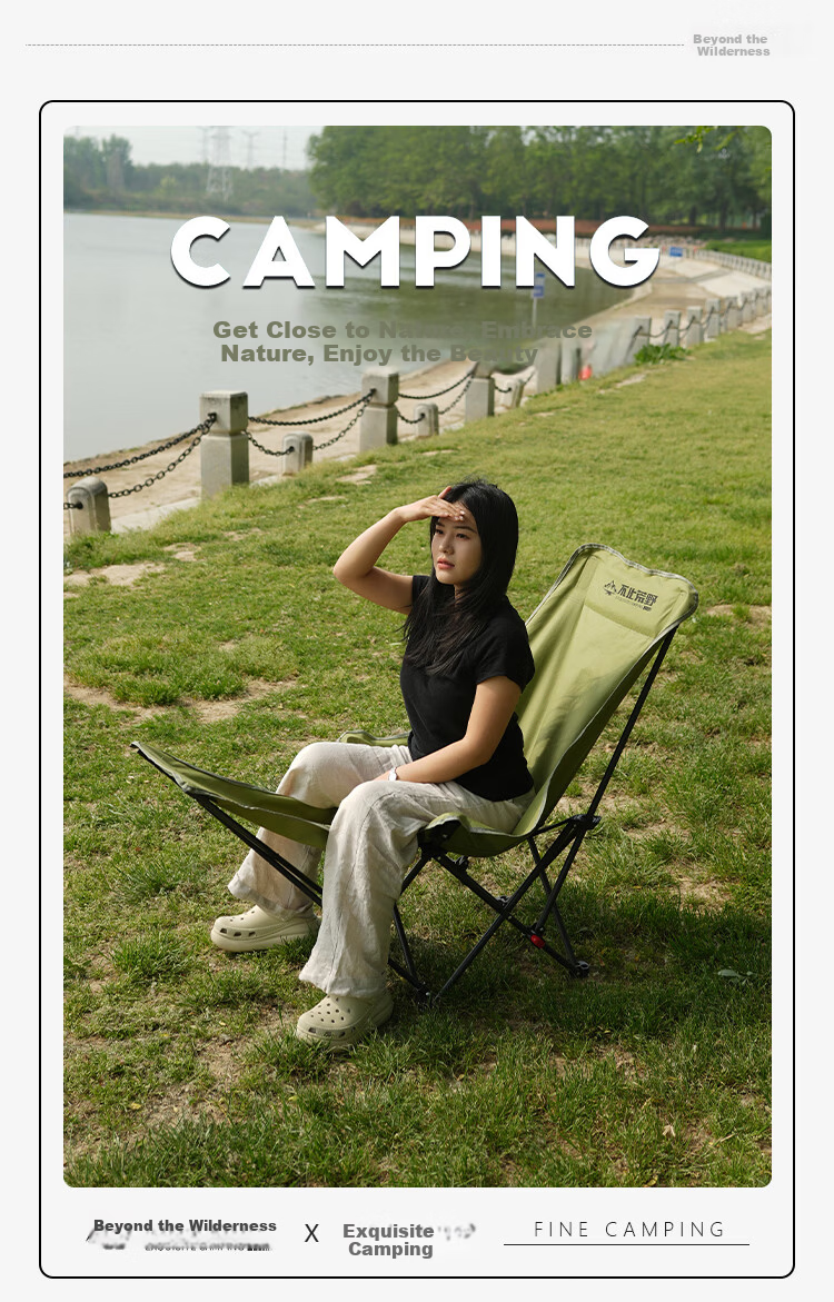 Beyond Wilderness Portable Folding Chair Outdoor Camping Foldable Small Stool Handbag Chair Metal Folding Stool Khaki 9