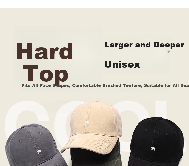 Miiow Men's Premium Baseball Cap Large Head Circumference Wide Brim Duckbill Sun Hat Navy Blue 10