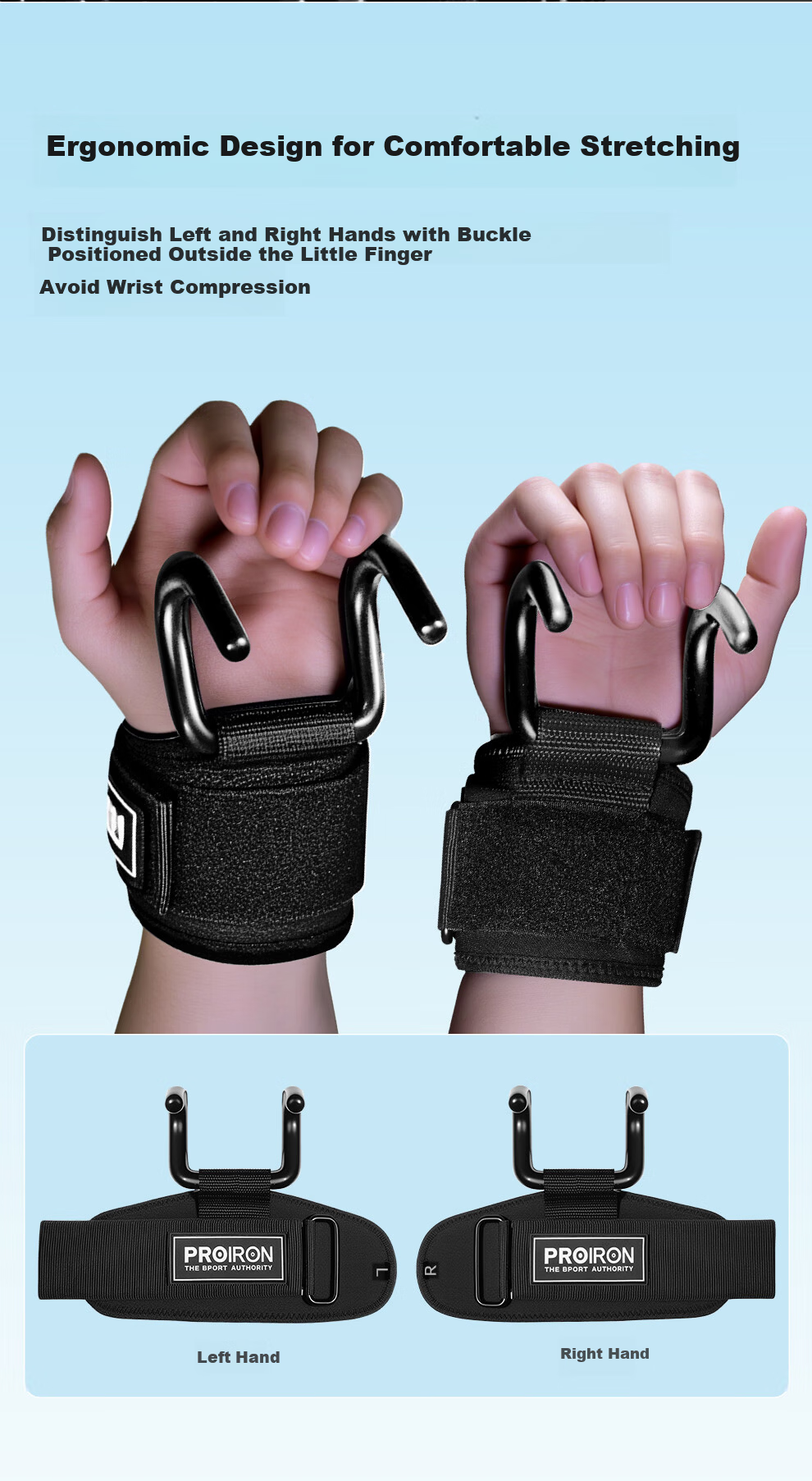 PROIRON Pull-Up Assistance Hook Strap Traction Hanging Stretching Training Aid 10