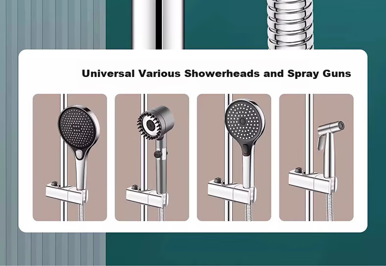 WUZORY [Germany] Pressurized Shower Head Holder, No-Drill Clip Fixed Sliding Bracket W121 11