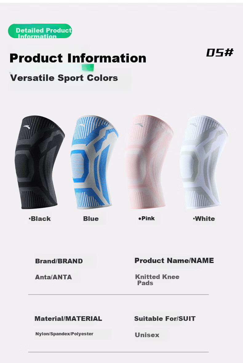 ANTA Knee Brace Sports Warm Support for Men and Women, Specially Designed for Old Cold Legs, Running, Meniscus Injury, Arthritis, Basketball and Badminton Knee Support 3