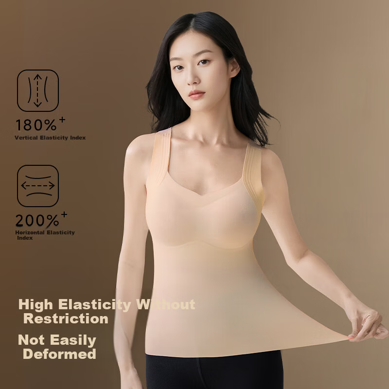 Herbal Original Velvet Warm Vest for Women with Chest Pad Thermal Base Layer High Elasticity 2025 Autumn Winter New Slim Fit Top