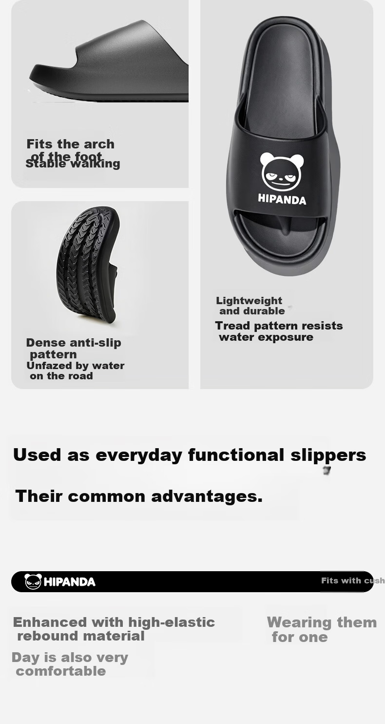 HIPANDA Home Slippers Unisex Couple Non-Slip Soft Sole Bathroom Shower Comfortable Foot Protection Cool Slippers Dark Night Black Size 40-41 7