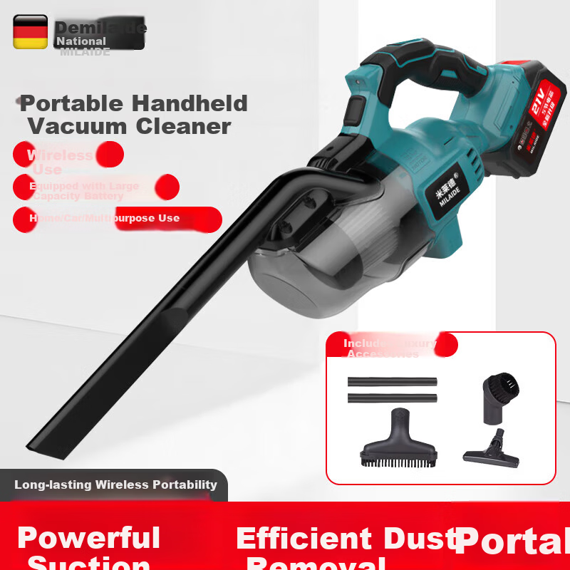 Milade Wireless Vacuum Cleaner Lithium Battery Industrial Commercial Portable Outdoor Handheld Car High Power Strong Suction