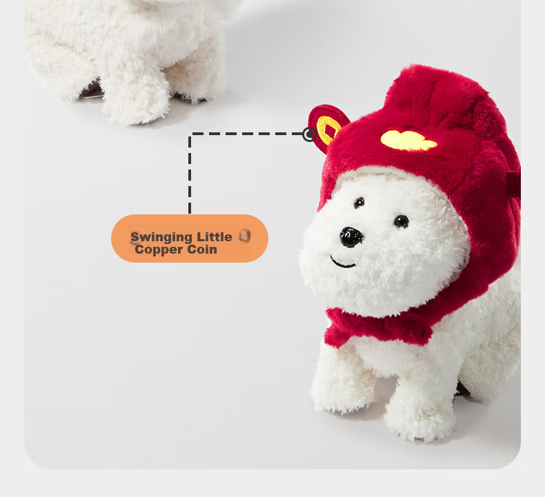 Babycare & BCTOYS Electric Plush Puppy Accessory Pet Doll West Highland Birthday Gift - Christmas Hat 7