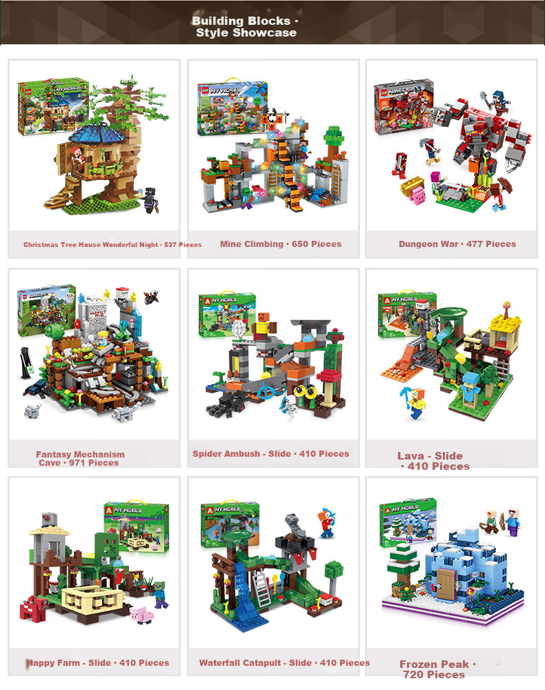 QiJi My World Building Blocks Children's Assembly Toy Village Puzzle Model Boys Girls New Year Gift Box 2