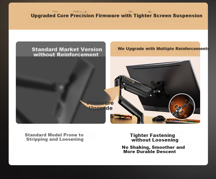 Youshi Monitor Stand Arm Mechanical Arm Display Screen Bracket Computer Stand Monitor Cantilever Bracket Screen Bracket Heavy Duty 10KG CX01 Black Gold 13
