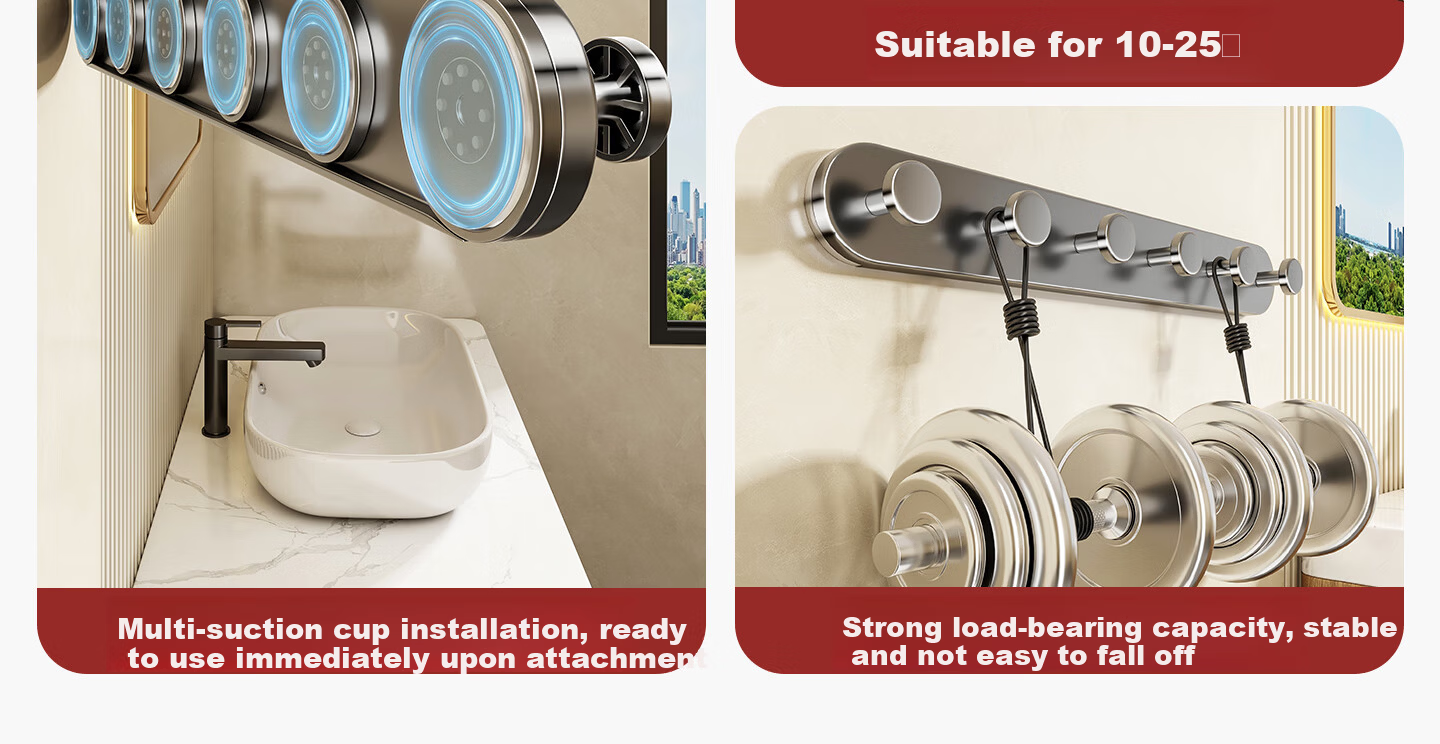 Hakkai Bird Suction Cup Hook Rack - Strong Load-Bearing No-Drill Door Hanger for Entryway and Bathroom 2