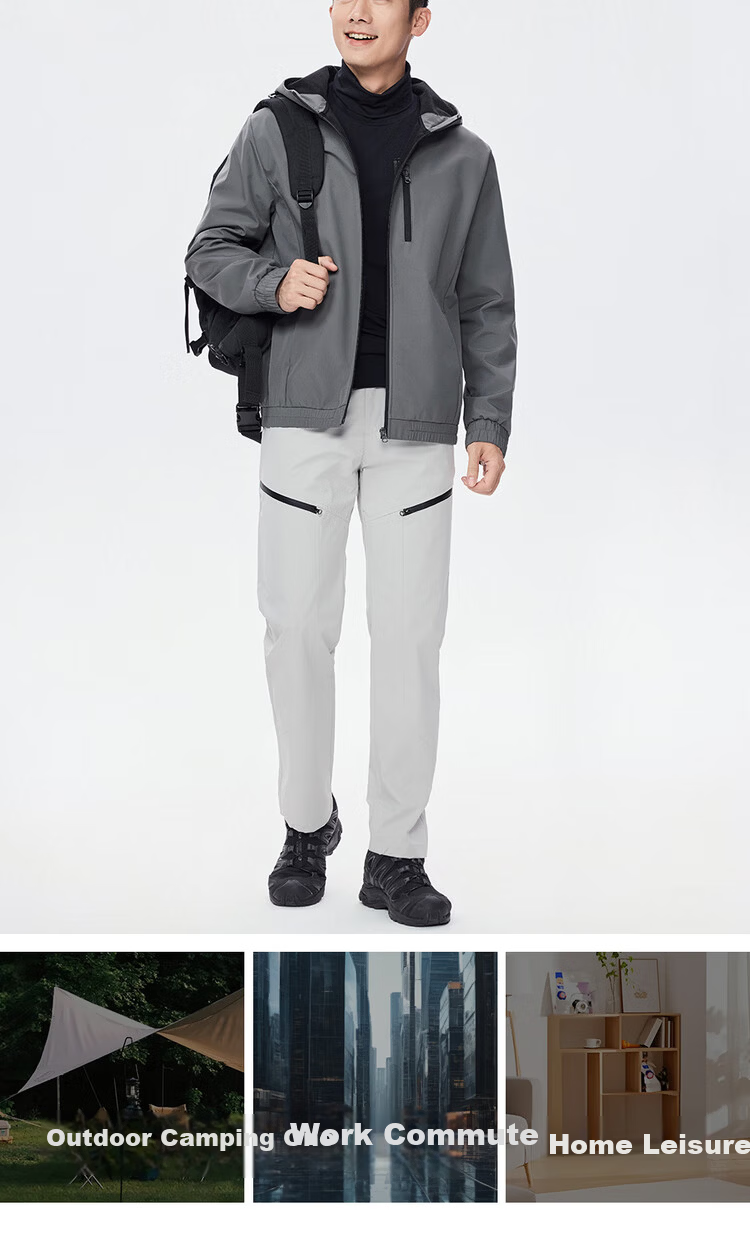 Giordano Men's Windproof Jacket Autumn Winter New Outdoor Water-Repellent Multi-Pocket Hooded Softshell Coat 01075705 9