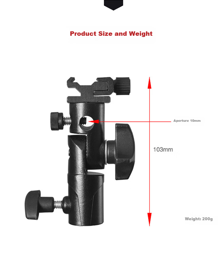 JINBEI A-2 Ceiling Light Hot Shoe Bracket Lamp Stand Umbrella Handle Adapter Bracket Ceiling Strobe Light Bracket Hot Shoe Mount Accessory 3