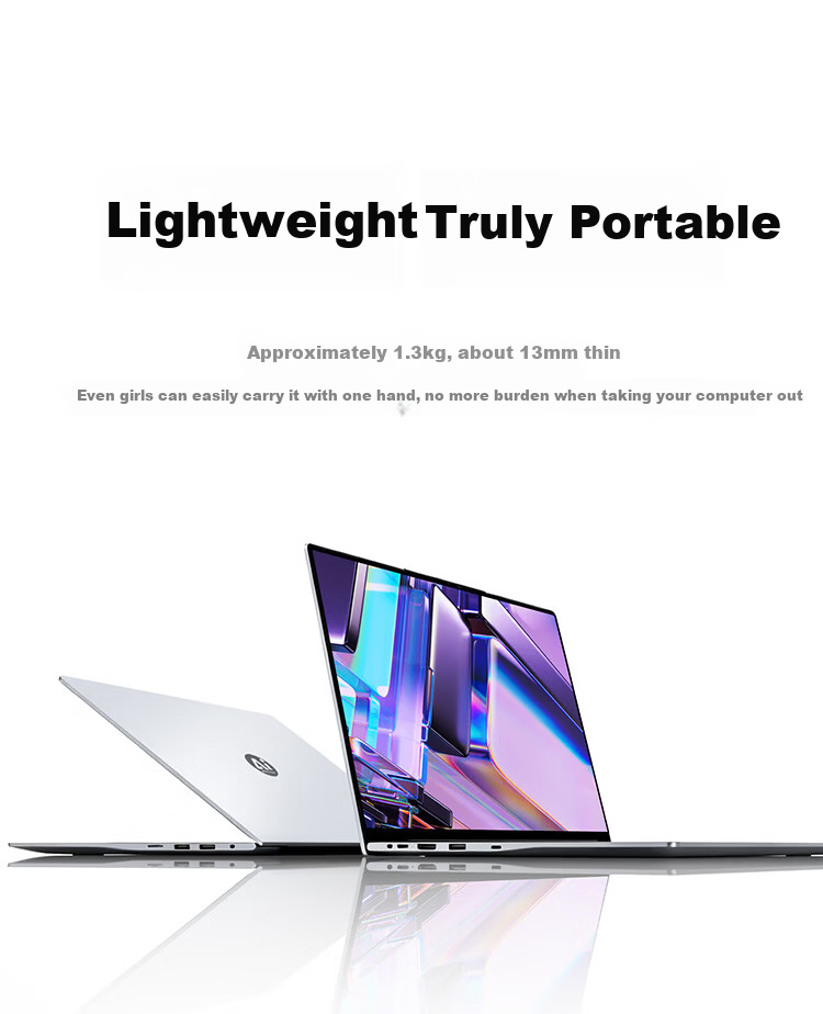 AIERXUAN AI Laptop Lightweight 2026 New 14-inch Business Office Student Online Course Notebook Core i3 Silver 16GB RAM + 512GB SSD 8
