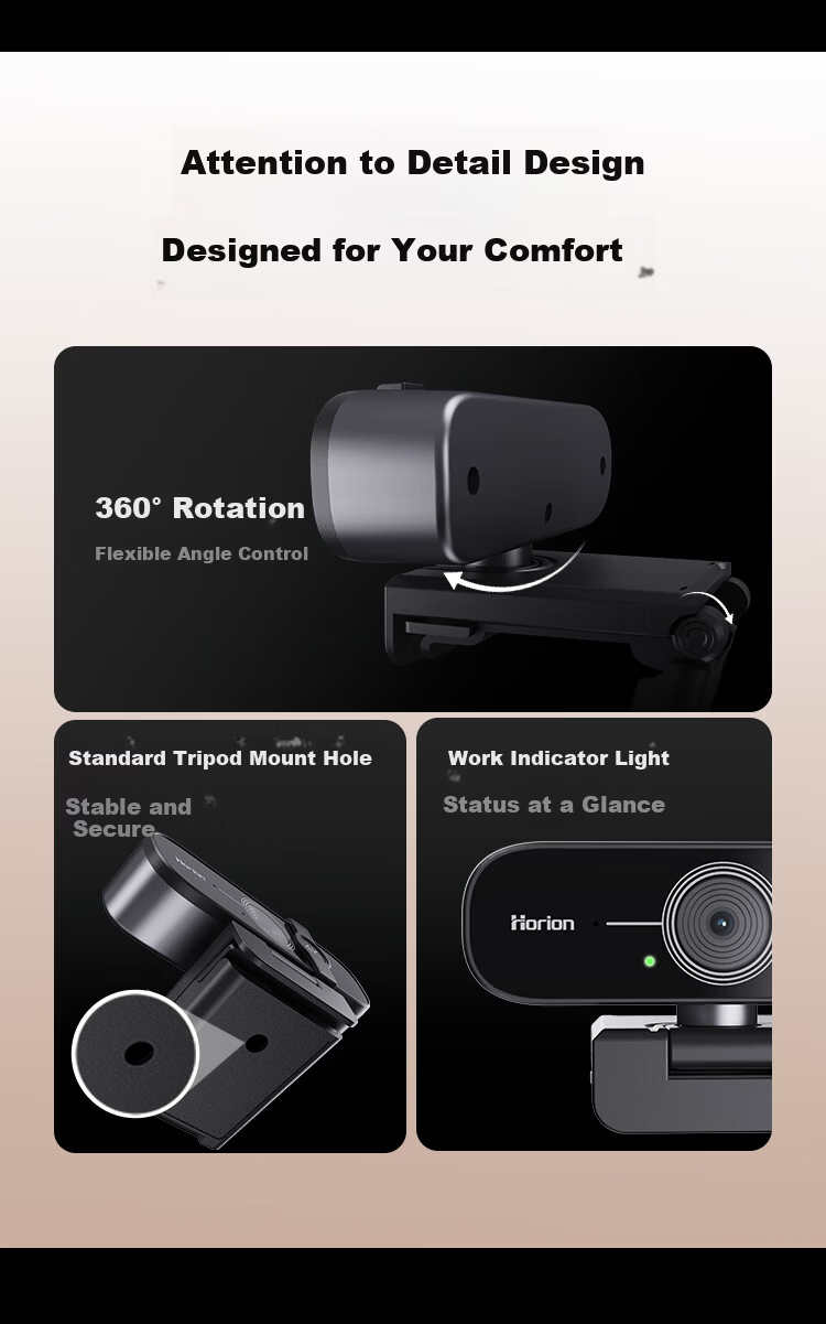 Haoli 4K HD USB External Computer Webcam 12MP Built-in Microphone Desktop Laptop Video Call Office Online Class Live Streaming Conference Universal 18