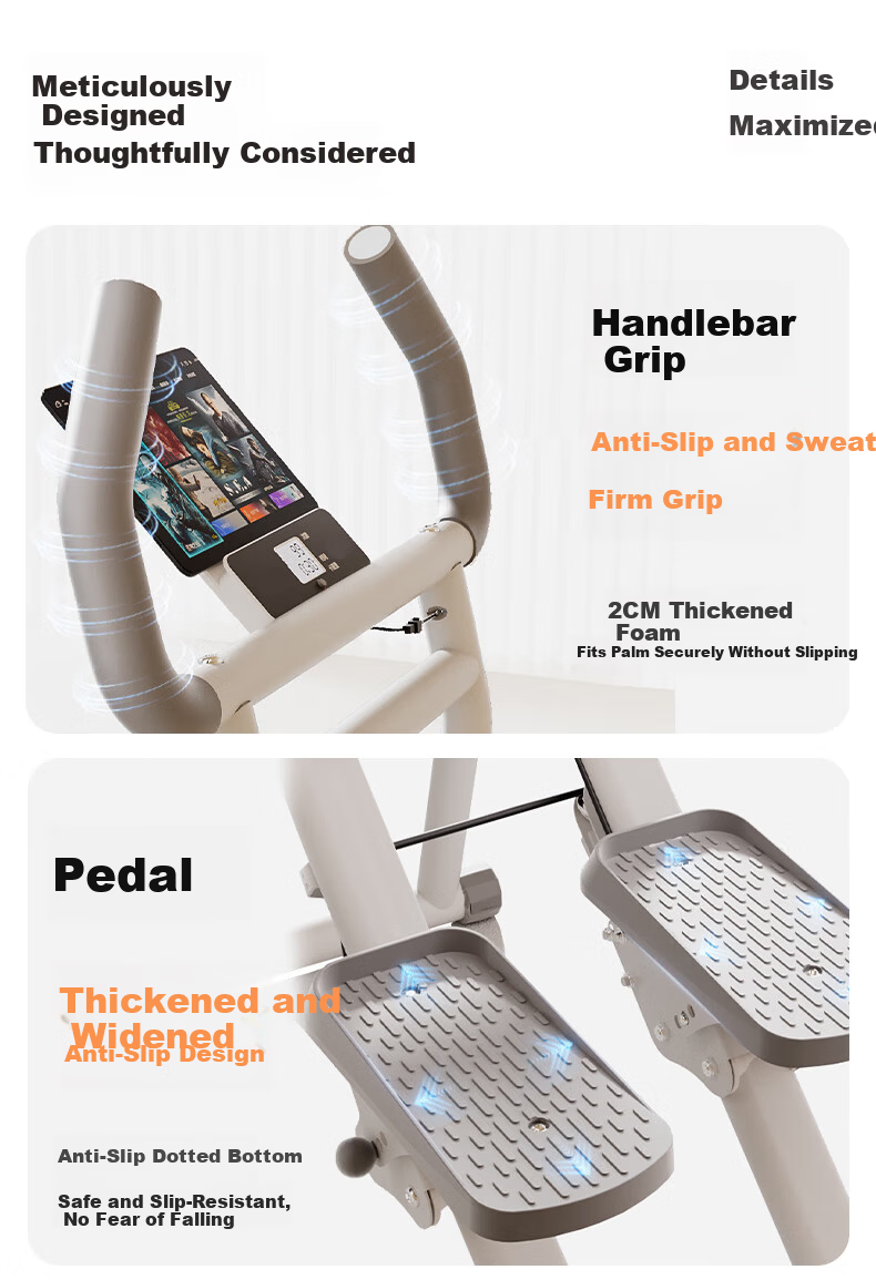 KOGER Multifunctional Stair Climber Home Fitness Equipment Indoor Mountain Climbing Stair Stepper Deluxe White 12