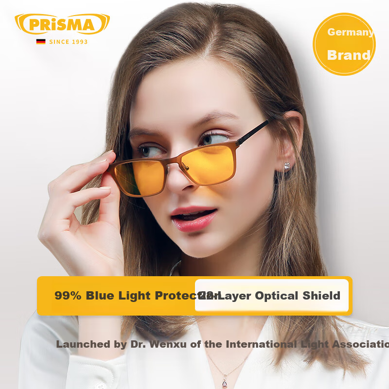 Prisma German Brand Blue Light Blocking Glasses for Women, Anti-Radiation Protective Eyewear for Mobile Phones and Computers, Lightweight Business Office FF709
