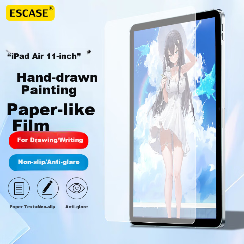 ESCASE Paper-Like Screen Protector for iPad Air 11-inch 2026 New Apple Air 8/7/6 Tablet M3 Chip Matte Film for Handwriting and Drawing