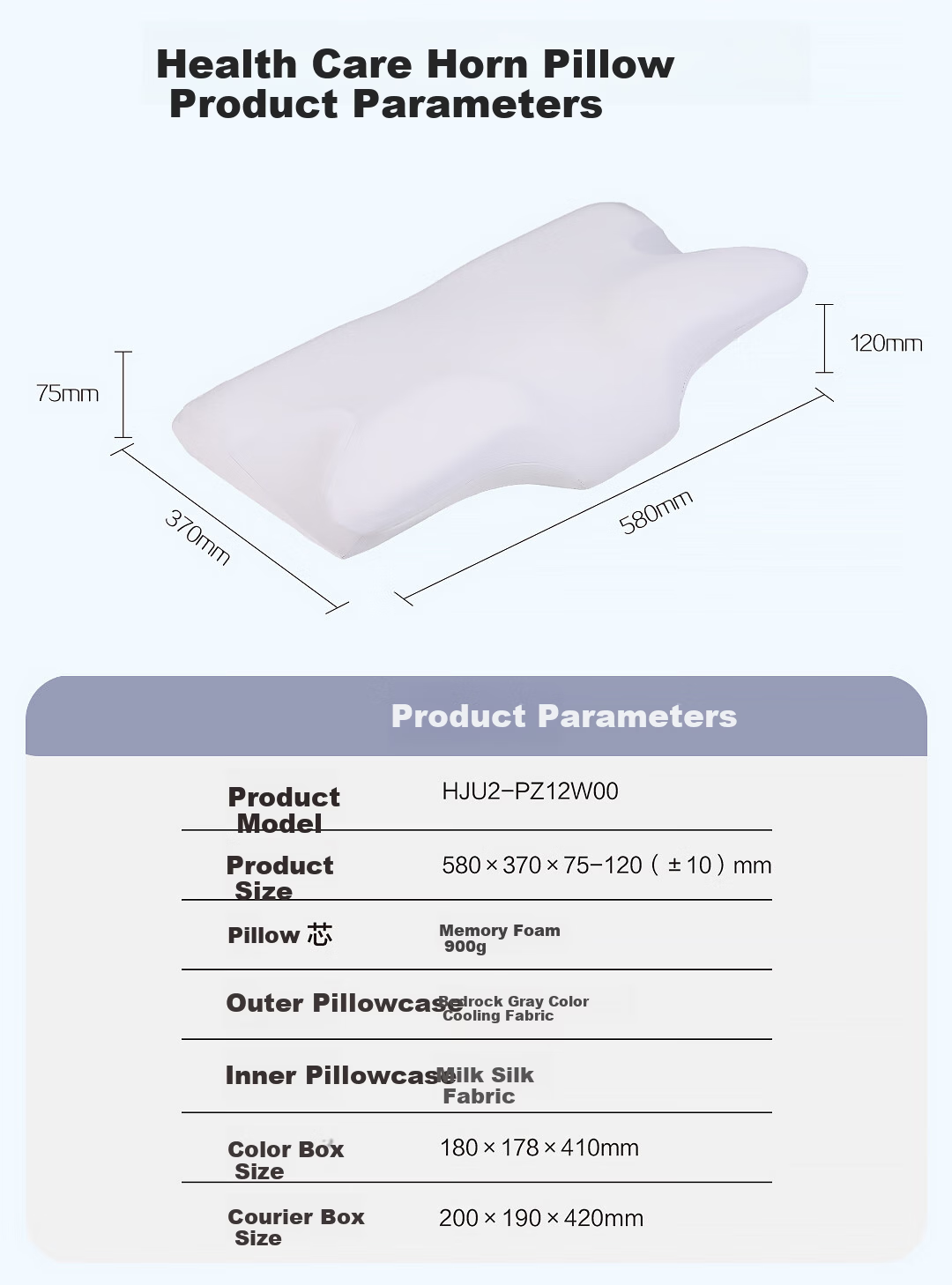 Haier Health Care Memory Foam Cloud Soft Contoured Cervical Pillow Zoned Soft Resilient Side Sleep Neck Support Memory Pillow 10