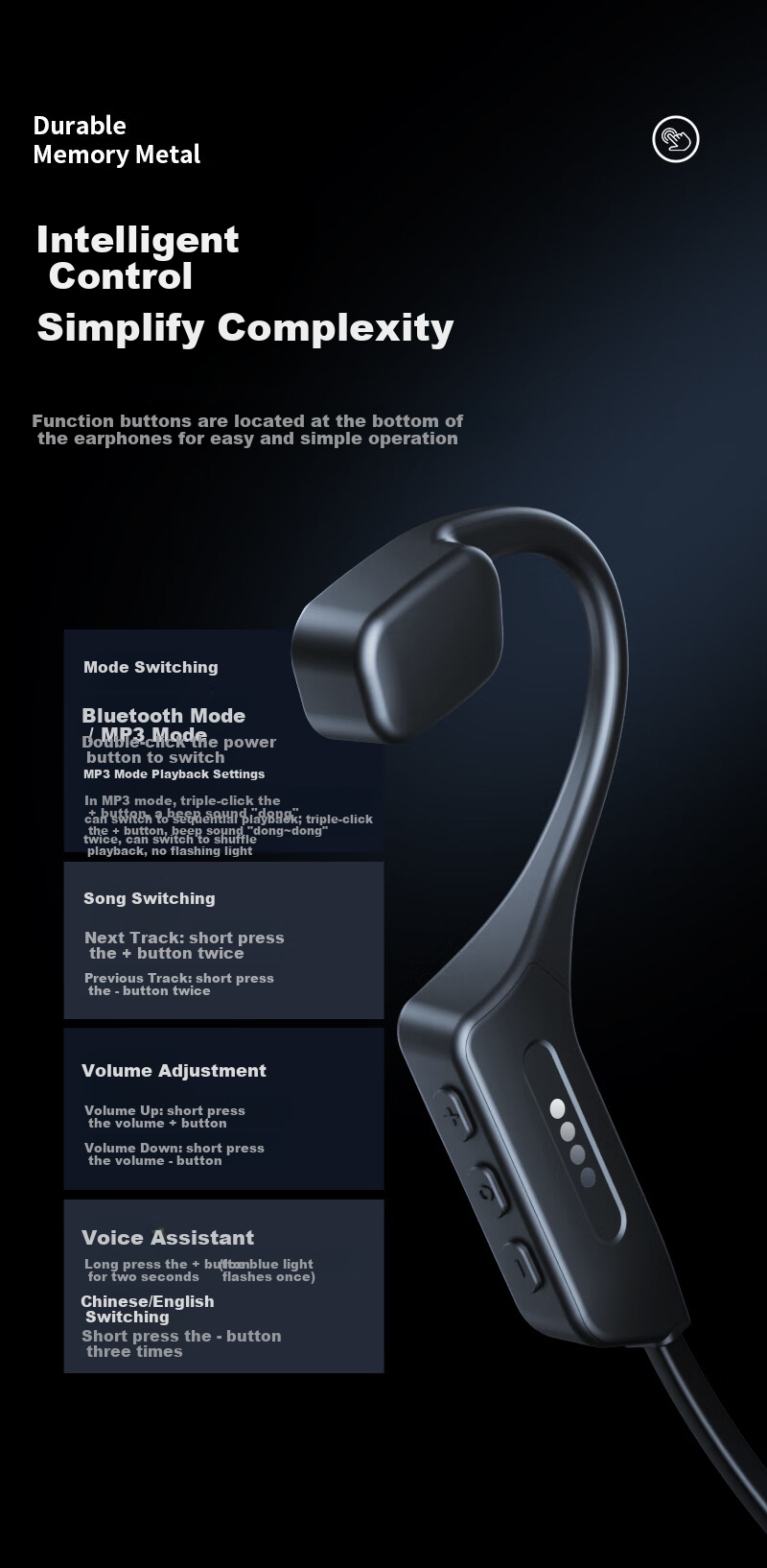 Skyworth G8 Bone Conduction Bluetooth Earphones Wireless Professional Sports Running Outdoor Open-Ear Swimming Compatible with Apple Huawei Xiaomi Waterproof Sweatproof 32GB Memory Starry Black 14