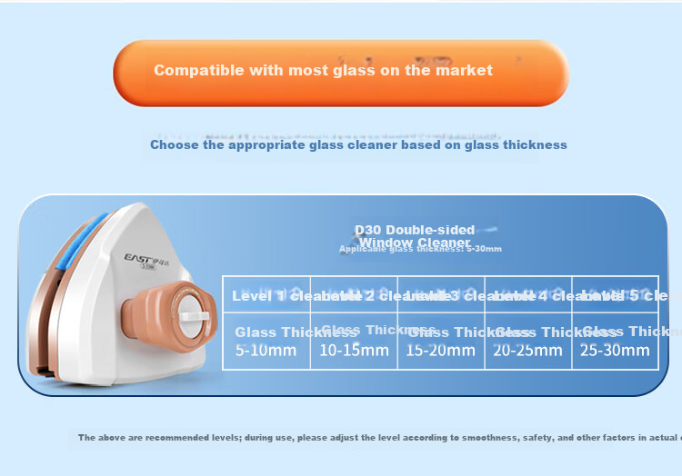 Isida Strong Magnetic Glass Cleaner 5-30mm Water Storage Upgrade Anti-Pinch Magnetic Window Scraper for Home Cleaning 7