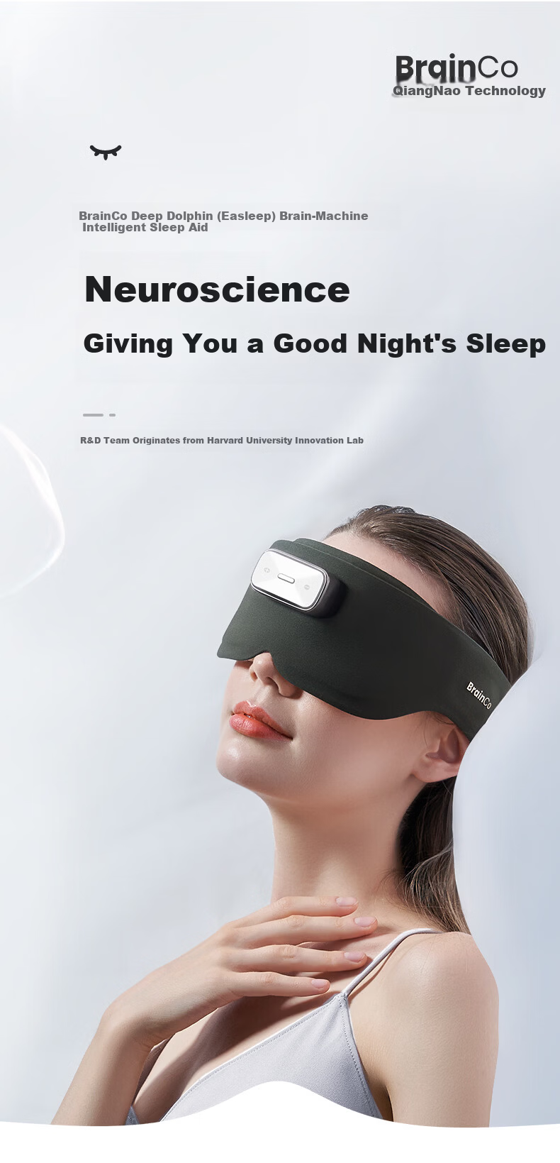 BrainCo Deep Dolphin Easleep Eye Mask Sleep Aid Device Sleep Monitoring CES Sleep Enhancer 520 Gift Birthday Gift Box - Dark Green (Premium Edition) 3