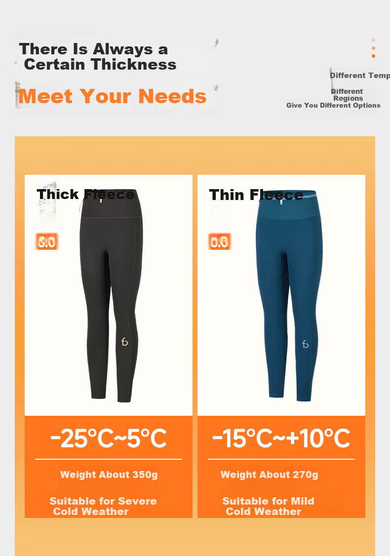 Feibit Thick Fleece Long Pants 3.0 Men's Sweat-Wicking Running Compression Waist Bag Pants Warm Training Wear Classic Black XS 2