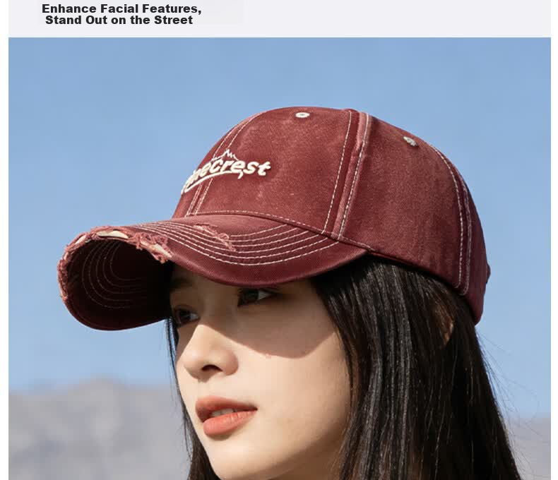 RED DRAGONFLY Women's Ripped Baseball Cap Spring Summer Sun Protection Outdoor Sports Sun Hat Hiking Duckbill Cap 5