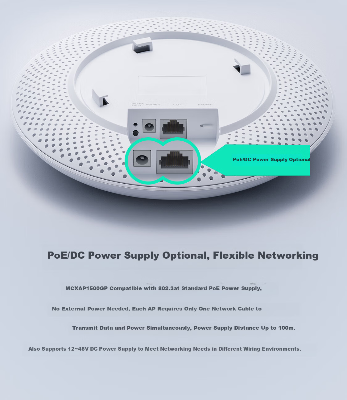 MERCURY Dual-Band Gigabit WiFi 6 Ceiling-Mounted 1500Mbps Wireless Standard PoE Powered Whole-House Coverage WiFi Hotel Enterprise Engineering Network Router MCXAP1500GP 11