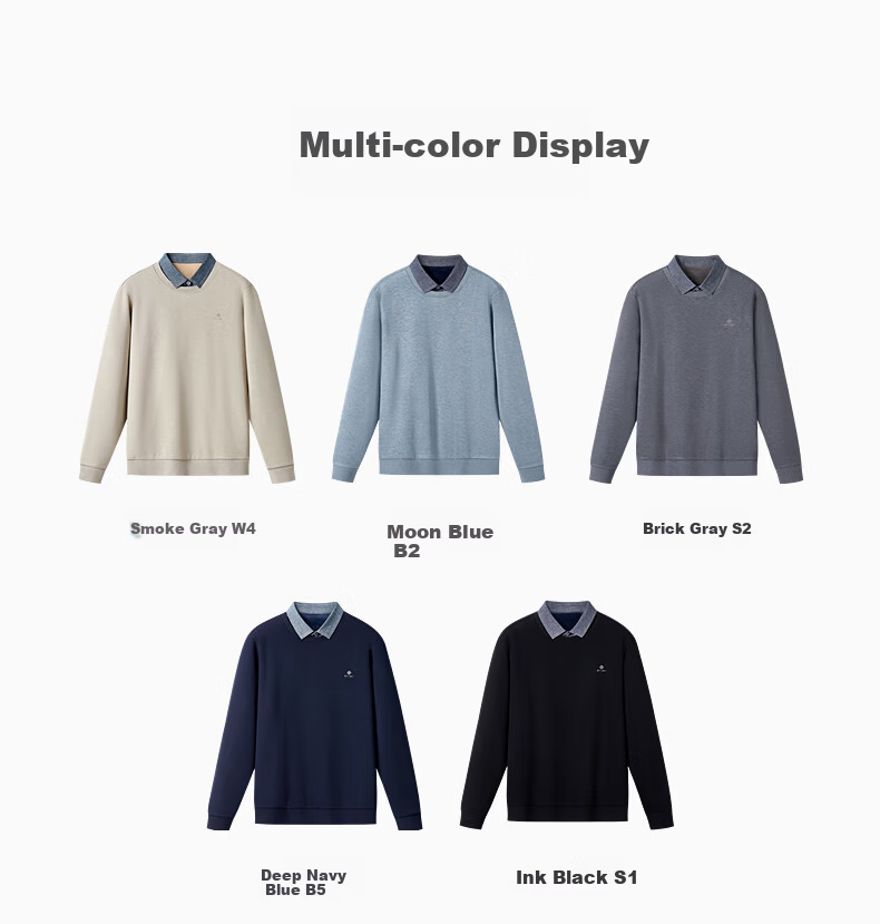 Hodo Anti-Pilling Wool Blend Fleece-Lined Two-in-One Thermal Warm Shirt Collar Sweater for Men 10