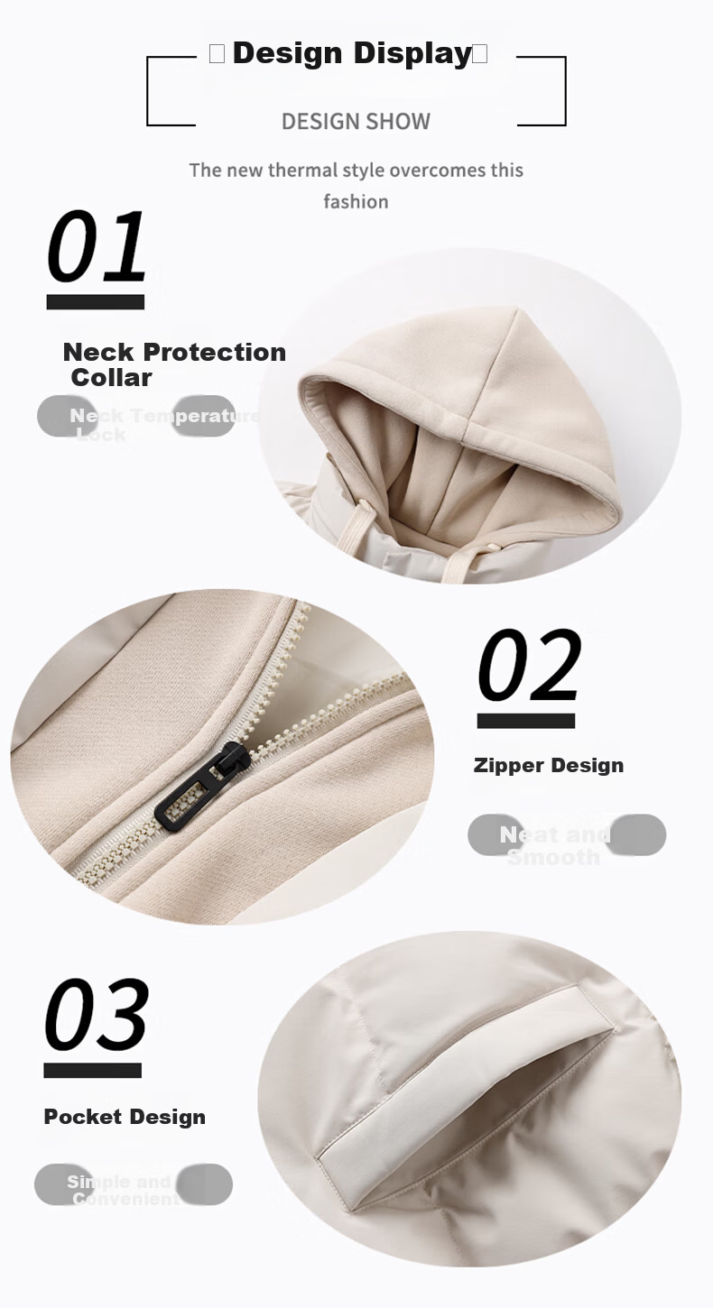 MARK FAIRWHALE Men's Cotton Padded Jacket Autumn Winter Casual Loose Thickened Hooded Outdoor Warm Coat Black with Coffee Insert M 1